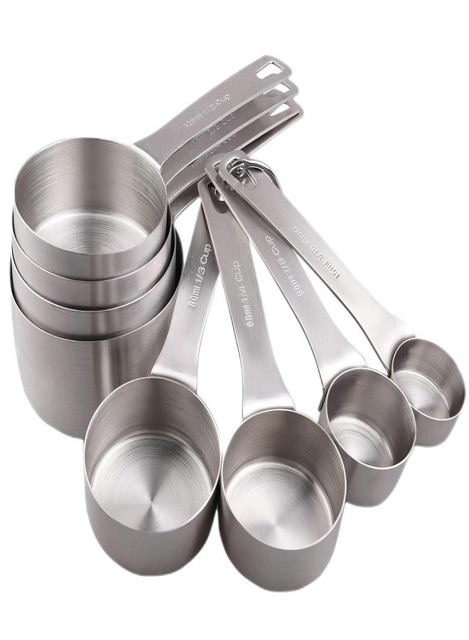 Viwehots Measuring Cups Set 8, 18/8 Stainless Steel Measuring Cup for Dry & Liquid, Metric & US Measurement Cups for Kitchen & Baking, Heavy Duty Measure Cups with 1/16,1/8,1/4,1/3,1/2,2/3,3/4 &1 Cup - Image 1