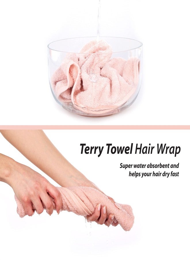 Cacala Terry Cloth Shower Cap for Women - Luxurious Hair Towel Wrap - Non-Frizz Hair Wraps for Women Wet Hair with Holding Loop and Buttons - Highly Absorbent Head Wrap with Accessories - 3pcs - Image 4