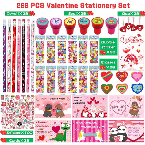 Phaorui 268pcs Valentines Day Gifts for Kids Classroom Valentines Goodie Bags Stuffers Valentine Card Gift for Kid Valentine Classroom Party Favors Prizes for Kids Girls - Image 5