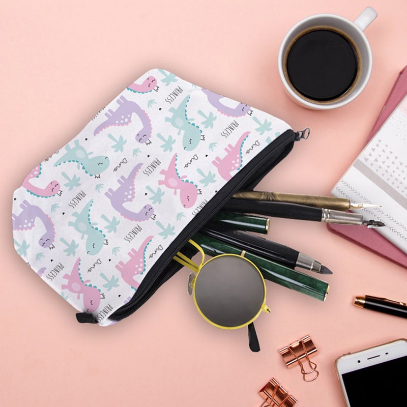 1pc Printing Makeup Bag Cartoon Dinosaur Handbag Sundries Storage Pouch Multi-function Toiletries Holder - Image 4