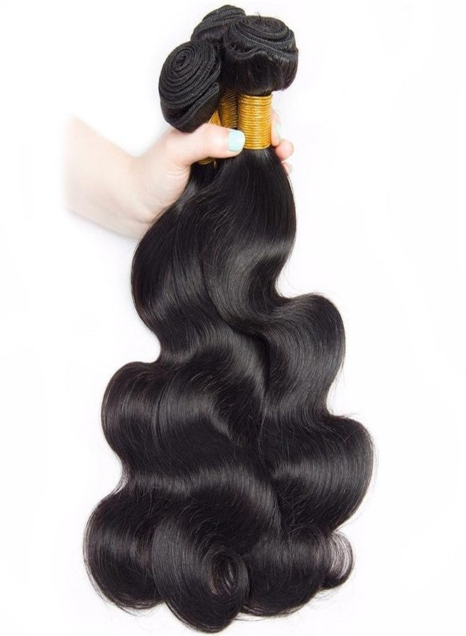 Pykisfp 12A Human Hair Bundles 18 20 22 Inch Body Wave Bundles Human Hair, hair extensions real human hair Natural Black Wavy Human Hair Extensions 1B Bundles for Women(body 18 20 22) - Image 2