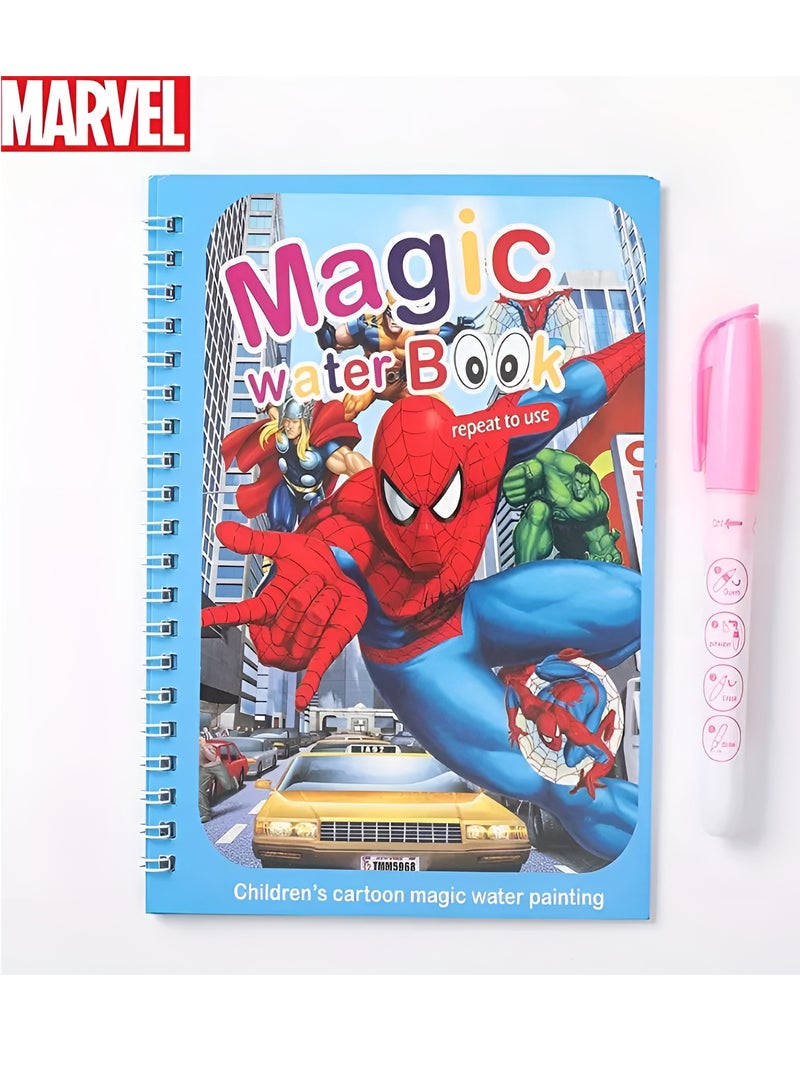 MARVEL Spiderman Magic Water Coloring Book for Kids with Random Color Pen – Reusable Marvel Superhero Painting Book – Educational Activity Toy for Boys & Girls – Mess-Free Water Reveal Pages  – Develops Creativity & Fine Motor Skills – Ideal Birthday Gift for Children Ages 3+ – Spider-Man Art & Drawing Set – Safe Non-Toxic Materials – Perfect for Home, School & On-the-Go Play - Image 5