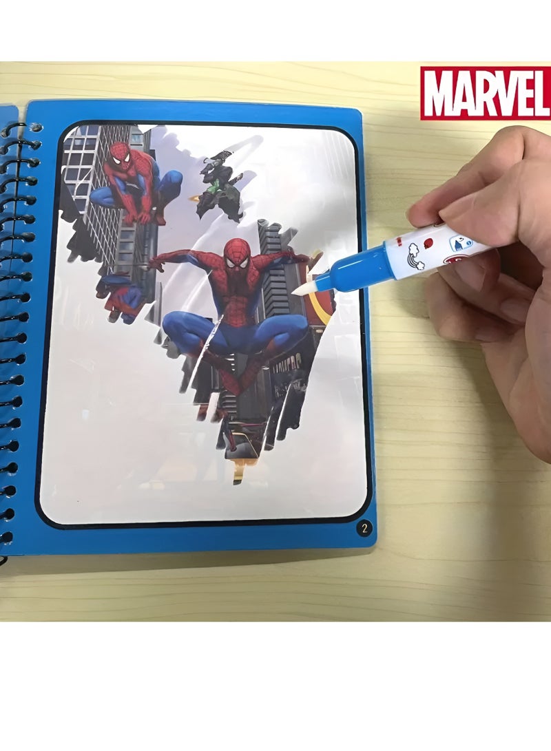 MARVEL Spiderman Magic Water Coloring Book for Kids with Random Color Pen – Reusable Marvel Superhero Painting Book – Educational Activity Toy for Boys & Girls – Mess-Free Water Reveal Pages  – Develops Creativity & Fine Motor Skills – Ideal Birthday Gift for Children Ages 3+ – Spider-Man Art & Drawing Set – Safe Non-Toxic Materials – Perfect for Home, School & On-the-Go Play - Image 2