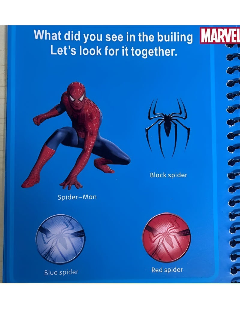 MARVEL Spiderman Magic Water Coloring Book for Kids with Random Color Pen – Reusable Marvel Superhero Painting Book – Educational Activity Toy for Boys & Girls – Mess-Free Water Reveal Pages  – Develops Creativity & Fine Motor Skills – Ideal Birthday Gift for Children Ages 3+ – Spider-Man Art & Drawing Set – Safe Non-Toxic Materials – Perfect for Home, School & On-the-Go Play - Image 4