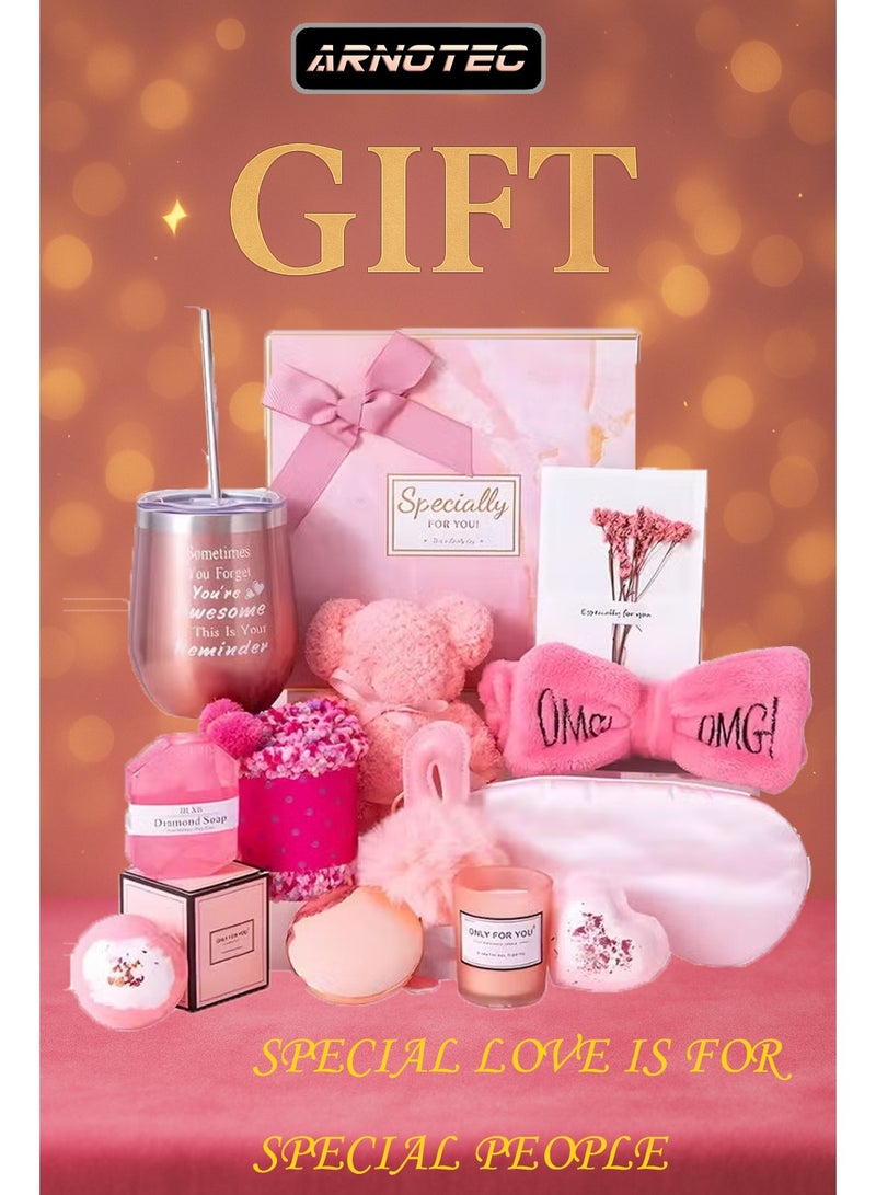 ARNOTEC Gift Basket for Women – Birthday & Holiday Gift Box, Get Well Soon Inspirational Gift Set with 13 Relaxing Spa Essentials, Perfect for Christmas, Valentine’s Day, Mother’s Day, Thanksgiving & Anniversary, Gifts for Besties & Female Friends - Image 1