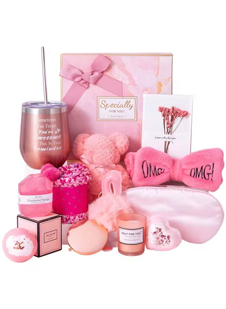 ARNOTEC Gift Basket for Women - Birthday Gift Box, Get Well Soon Gift Set Contains 13 Inspirational Gifts, Relaxing Spa Treatment Package for Women, Bestie Friendship, Female Friend Gift  - Image 2