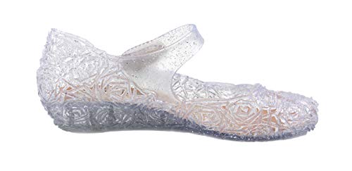 GUGUYeah Princess Costumes Crystal Jelly Flats Shoes,Cosplay Birthday Party Dress Up Sandals for Little Girls, Toddler or Kids White/Silver - Image 3