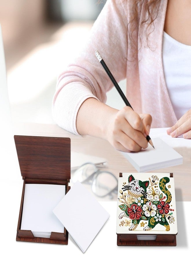صندوق ملاحظات مزين بلوحة ماسية على شكل قطة من فورميديمي، صندوق تخزين أوراق الملاحظات، حامل ملاحظات لاصقة، فن ماسي، دفتر ملاحظات للمكتب - Image 3