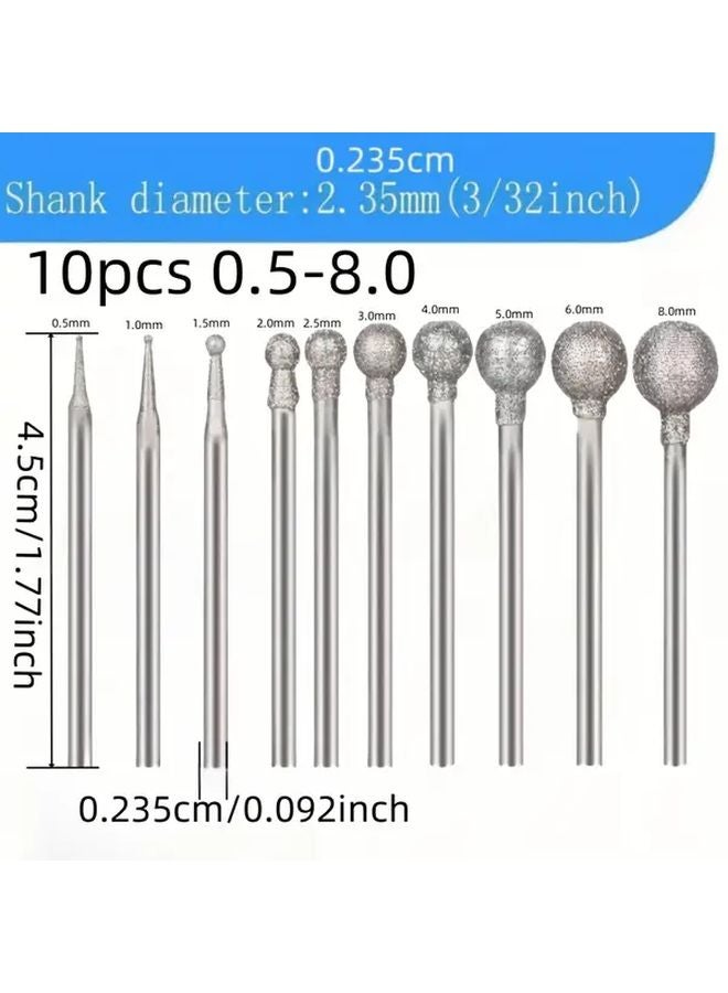 10Pcs 0 5 8mm Diamond Grinding Needle Cutter Engraving Polishing Tool - Image 1