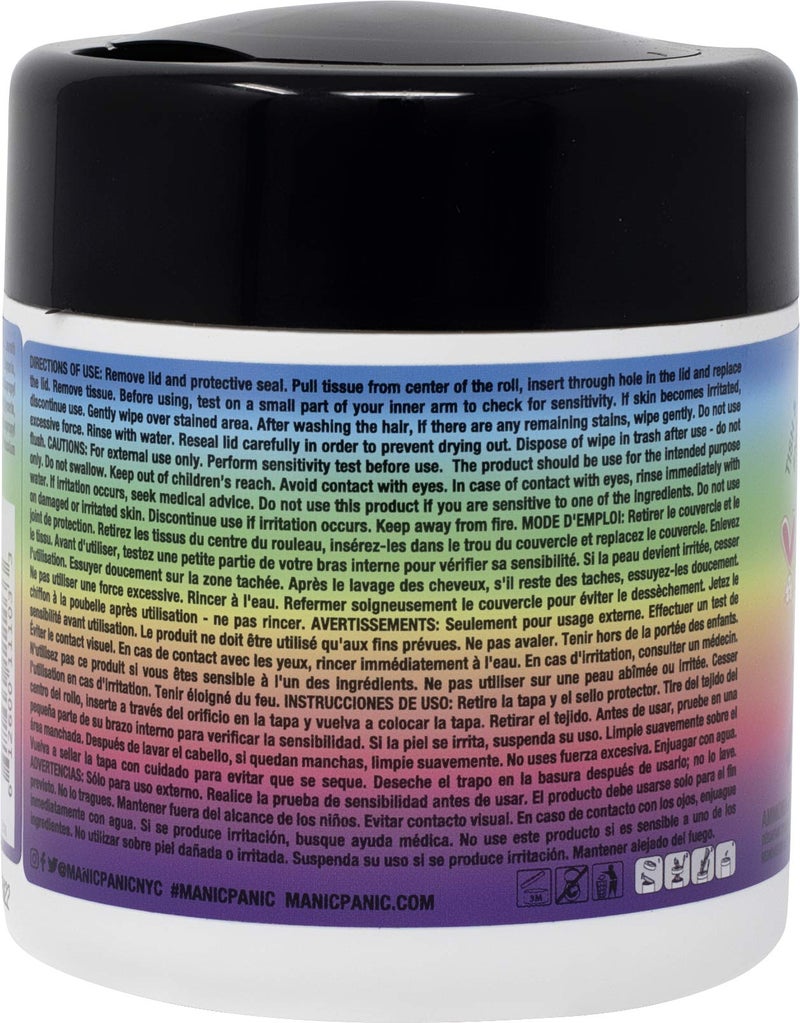Manic Panic منيك بانك صبغة واي مناديل - مزيل لون الشعر خالي من الأمونيا - يزيل بسهولة صبغة الشعر شبه الدائمة والدائمة من الجلد عند صبغ الشعر - رائحة زهرية منعشة (50 قطعة) - Image 2