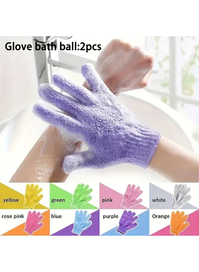 2pcs Non Slip Bath Gloves Soft Ergonomic Design Multi Color Options - Image 1