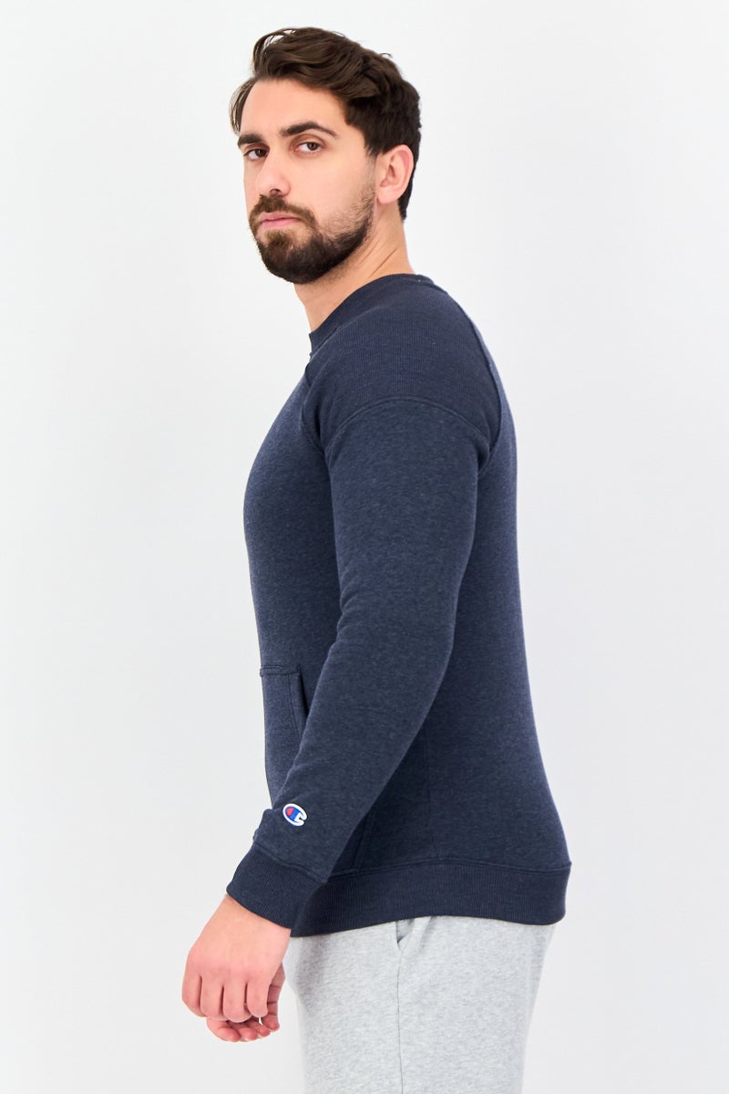 Champion Men Sportswear Fit Long Sleeve Outdoor Sweatshirt, Navy - Image 4