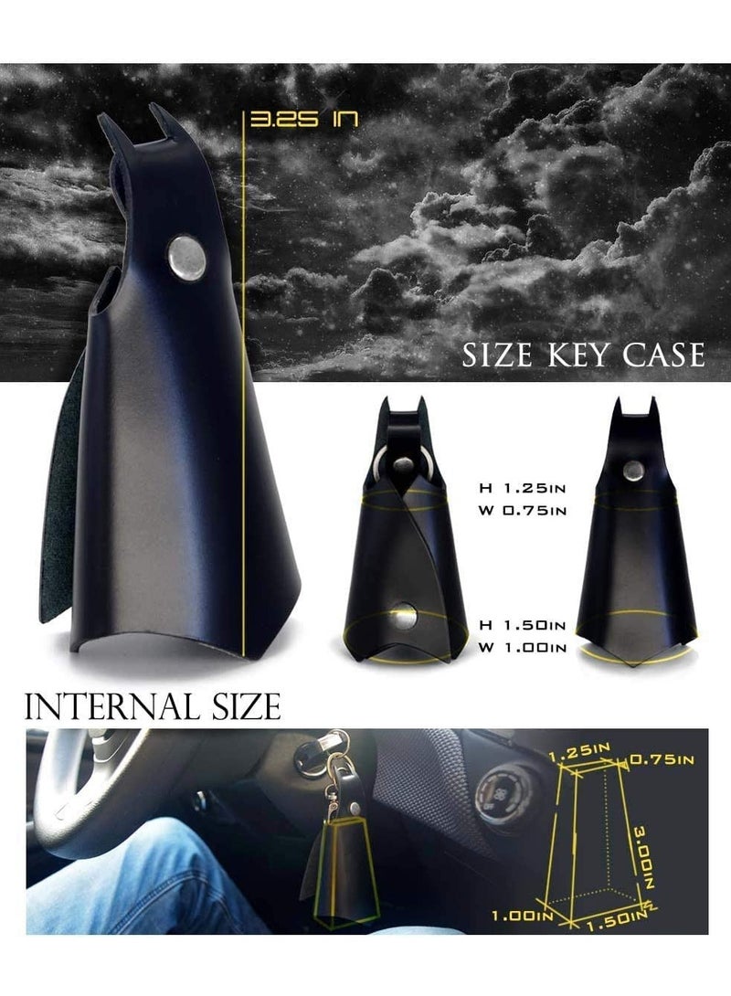 SYOSI KeyChain Leather Bat for men and women Car key fob case,Leather pop keys ring cover holder,intended for bmw man key chain - Image 5