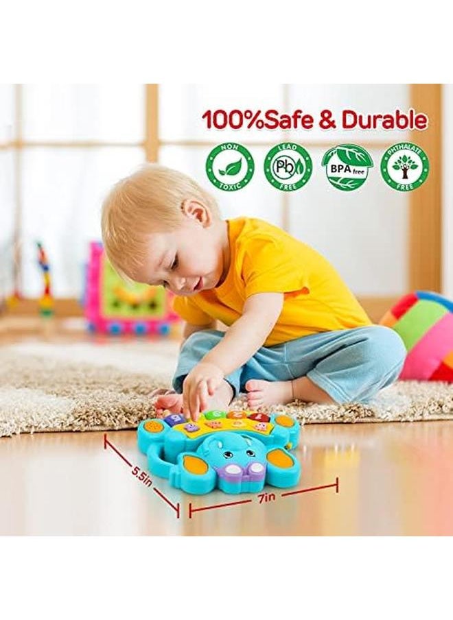 STEAM Life Educational Baby Musical Toys Light Up Baby Toys Piano Keyboard Toddler Piano With 5 Numbered Keys Plays Songs And Music Memory Game Smart Baby Elephant Piano  - Image 3