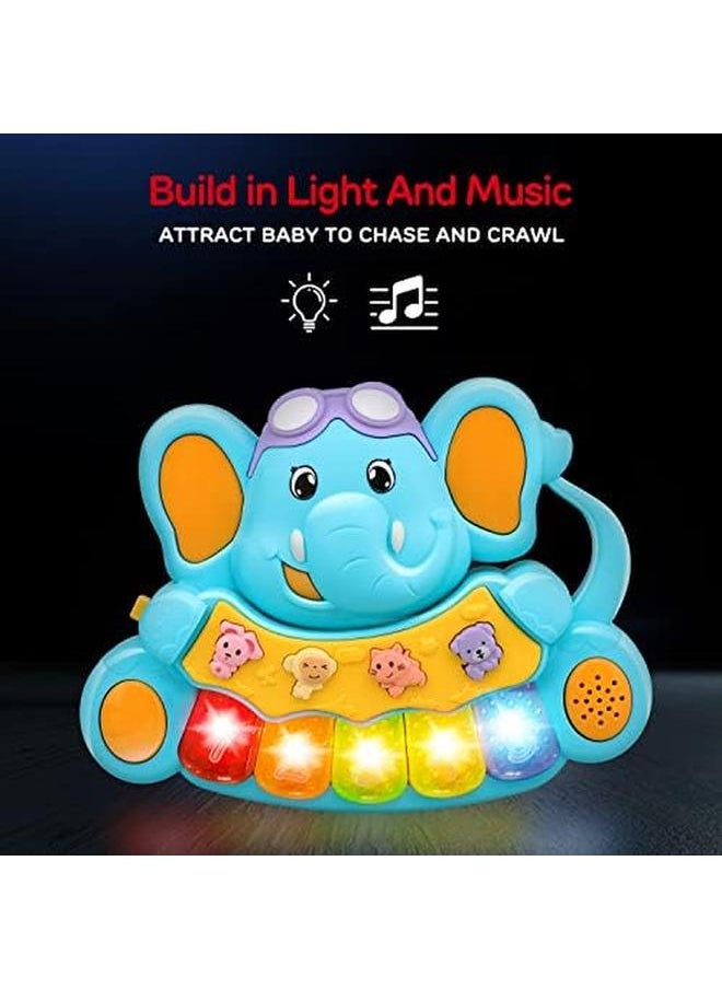 STEAM Life Educational Baby Musical Toys Light Up Baby Toys Piano Keyboard Toddler Piano With 5 Numbered Keys Plays Songs And Music Memory Game Smart Baby Elephant Piano  - Image 4