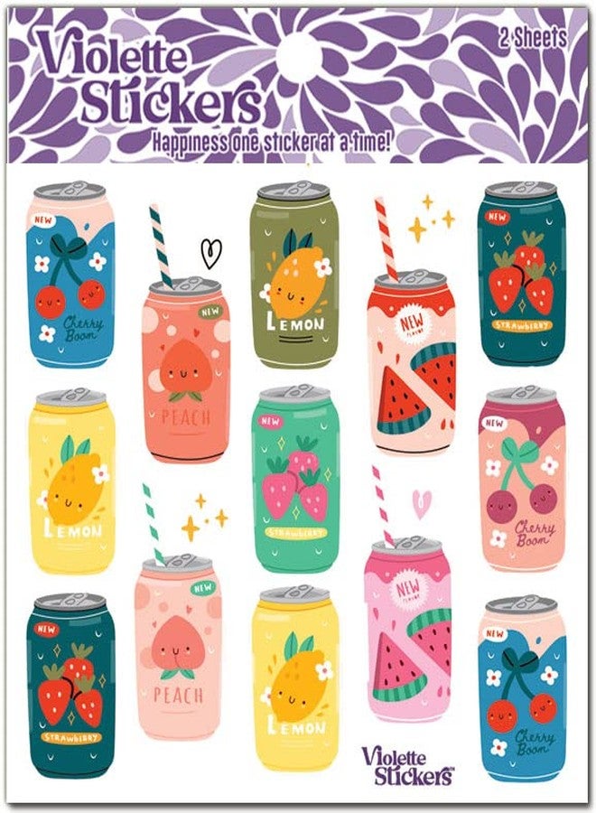 ملصقات علب المشروبات الغازية من تصميم Violette Stickers