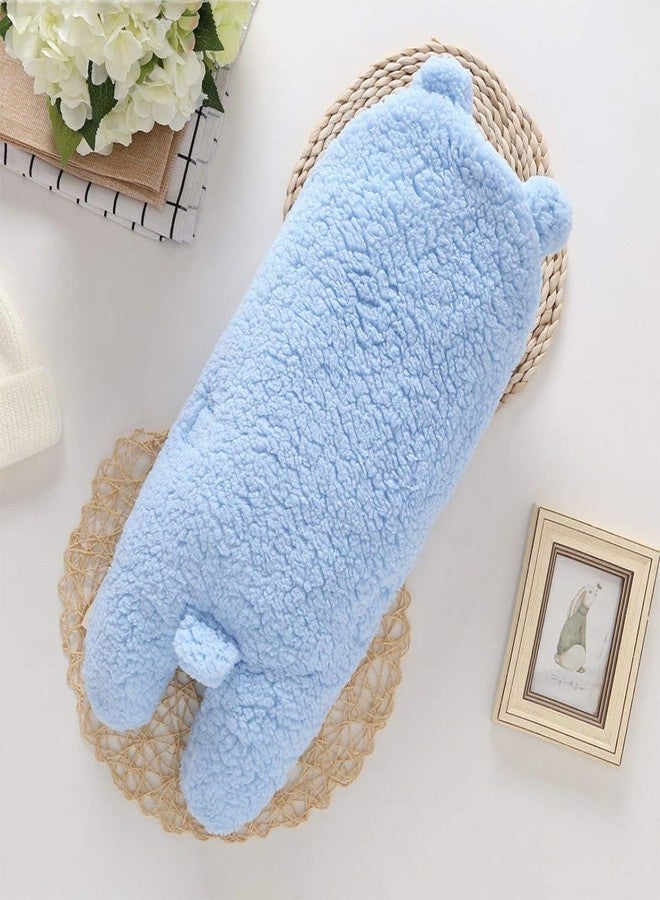 First Kick مجموعة بطانيات الأطفال حديثي الولادة من فيرست كيك، فائقة النعومة، قابلة للارتداء، مصنوعة من الصوف والبوليستر المتين، تُستخدم ككيس نوم للأطفال الرضع من الجنسين (76 سم × 70 سم، من 0 إلى 6 أشهر)، لون أزرق سماوي - Image 3