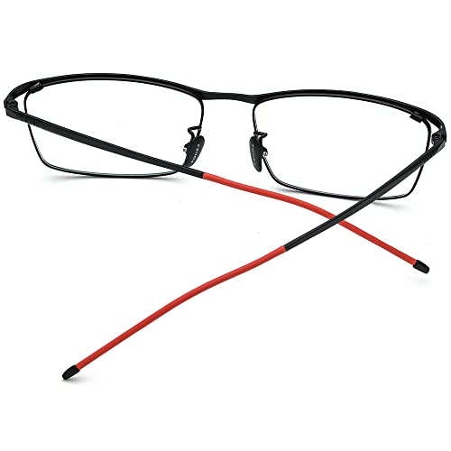FONEX Titanium Glasses Frame Men,Rimless Square Eyeglasses Frameless Myopia Optical Eyewear 8557 (F85726 Black) - Image 5