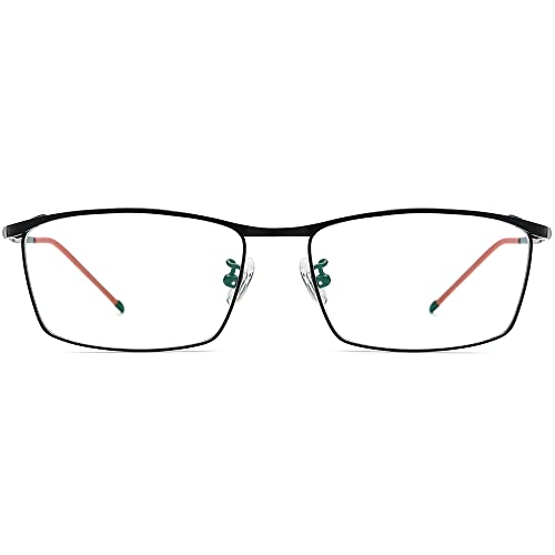 FONEX Titanium Glasses Frame Men,Rimless Square Eyeglasses Frameless Myopia Optical Eyewear 8557 (F85726 Black) - Image 3