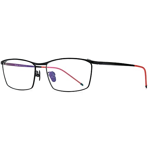 FONEX Titanium Glasses Frame Men,Rimless Square Eyeglasses Frameless Myopia Optical Eyewear 8557 (F85726 Black) - Image 4