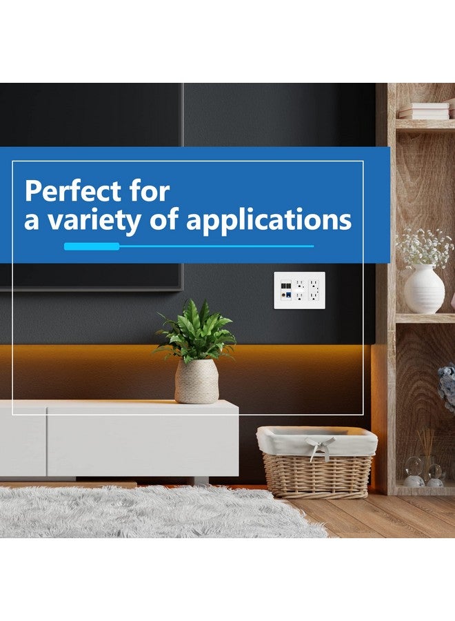 LIDER Matte Finish Triple Decorator Switch Cover, Screwless Wall Plate, Mid-Size 3-Gang 4.88" x 6.77", Polycarbonate Thermoplastic, UL Listed, LSWP-33M-W, White - Image 4