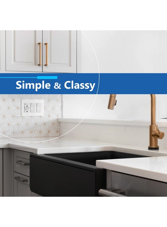 LIDER Matte Finish Triple Decorator Switch Cover, Screwless Wall Plate, Mid-Size 3-Gang 4.88" x 6.77", Polycarbonate Thermoplastic, UL Listed, LSWP-33M-W, White - Image 3