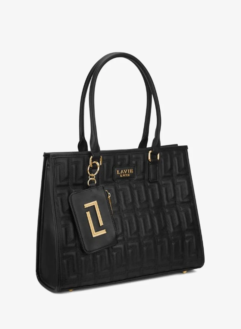 Lavie  Luxe Women's Quem Large Satchel Bag (Black) for Women | Best Price UAE