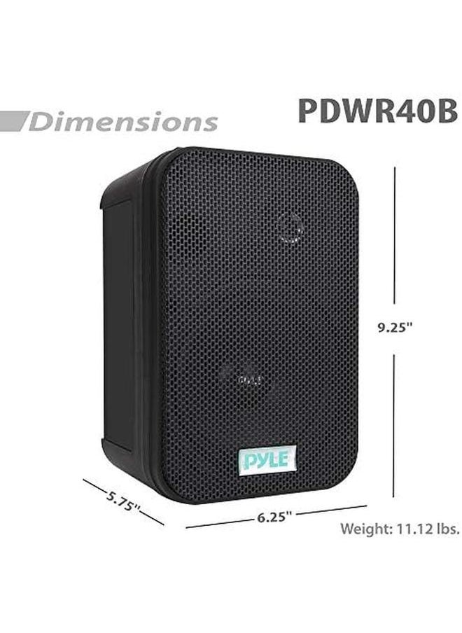 Pyle - Home Dual Waterproof Outdoor Speaker System 5.25 Inch Pair Of Weatherproof Wall Ceiling Mounted Speakers W Heavy Duty Grill Universal Mount For Use In The Pool Patio Indoor Pdwr40B Black - Image 1