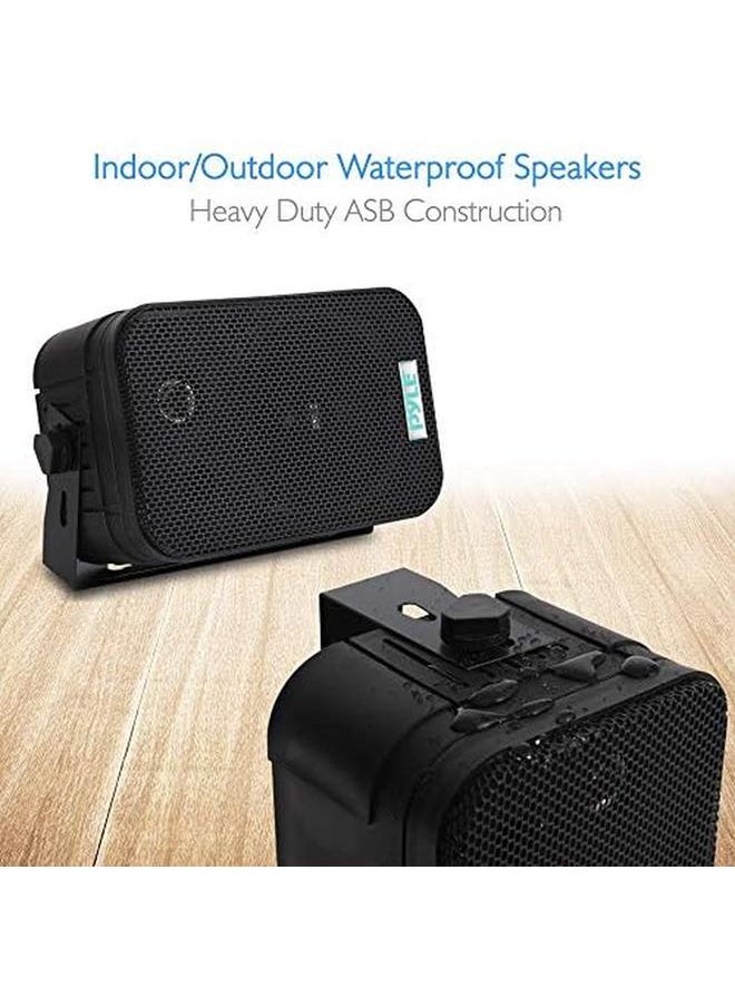Pyle - Home Dual Waterproof Outdoor Speaker System 5.25 Inch Pair Of Weatherproof Wall Ceiling Mounted Speakers W Heavy Duty Grill Universal Mount For Use In The Pool Patio Indoor Pdwr40B Black - Image 1