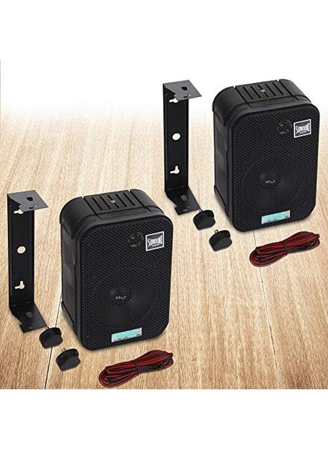 Pyle - Home Dual Waterproof Outdoor Speaker System 5.25 Inch Pair Of Weatherproof Wall Ceiling Mounted Speakers W Heavy Duty Grill Universal Mount For Use In The Pool Patio Indoor Pdwr40B Black - Image 1