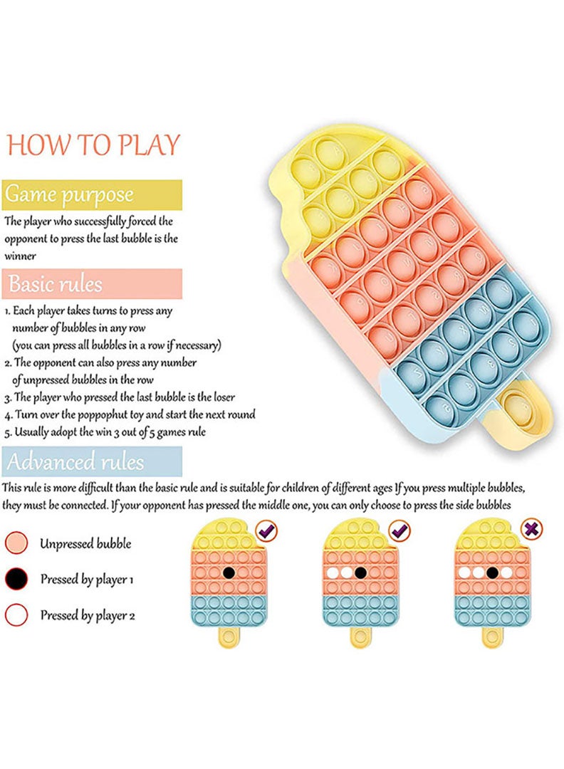 Theodor لعبة فidget حسية فقاعات الدفع والضغط متعددة الألوان على شكل آيس كريم وحلوى - Image 5