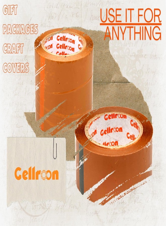 Cellroon Brown cello tape (3inch / 130meters) it is use for Office task's, craft and DIY Projects, Packaging and Shipping | Quick Fixes, Invisible Bonding, Cost-Effective (pack of 2) - Image 5