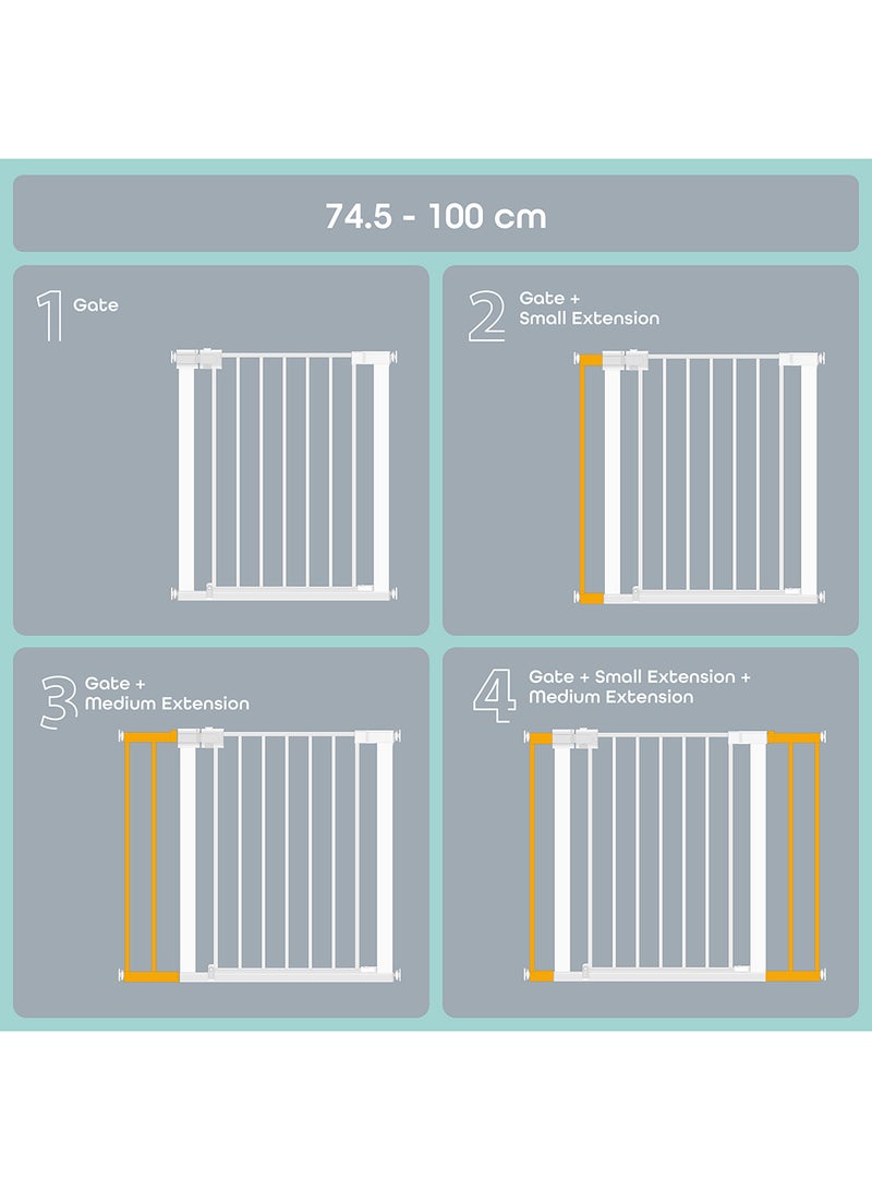 Moon Safety Gate With Extension Kit And 4 Pack Wall Cups ( 74.5-100 cm ) - Image 3