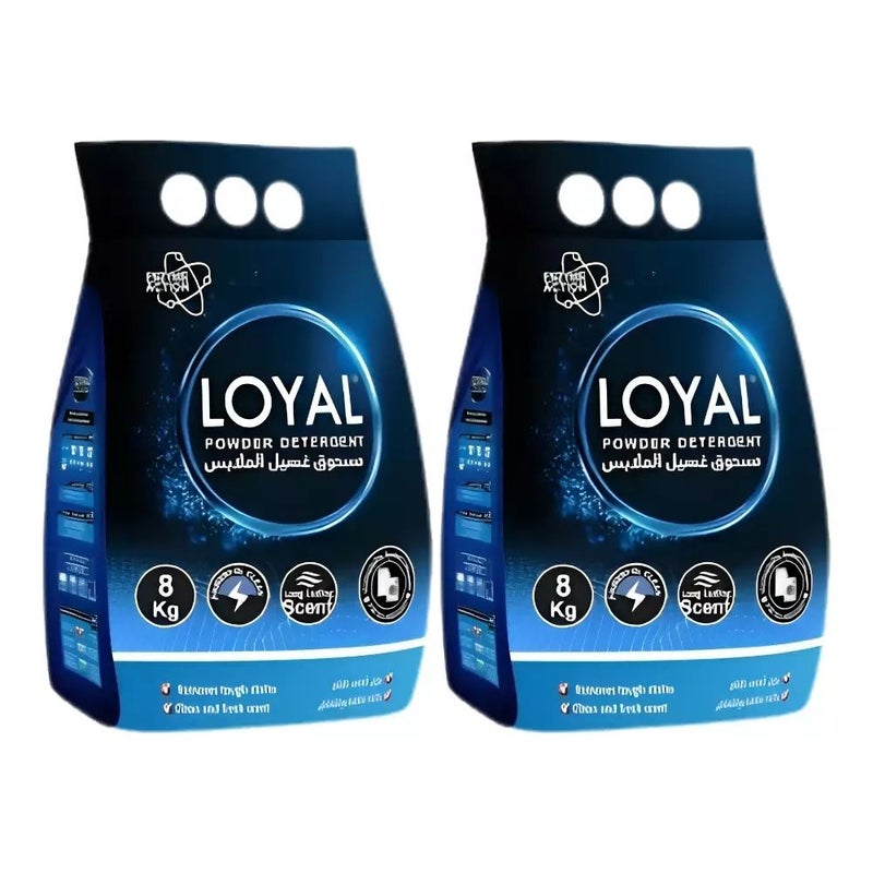 Loyal Powder Detergent with Long-Lasting Scent and Enzyme Action- 2X8Kg