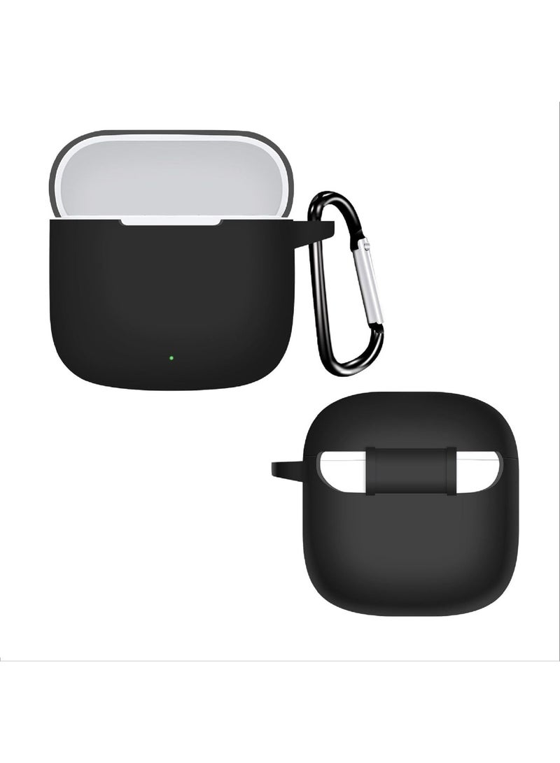 Silicone Case Compatible with Huawei FreeBuds SE 2 Earbuds, Soft Shockproof Protective Silicone Cover with Carabiner, Lightweight Anti-Scratch Earbuds Case – Black - Image 1