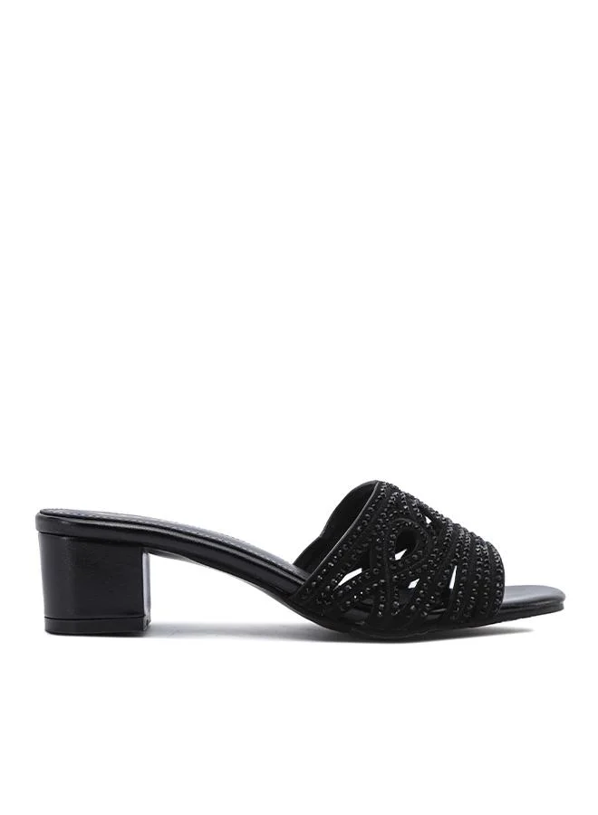 FYOR Embellished Lattice Strap Block Heel MY 415