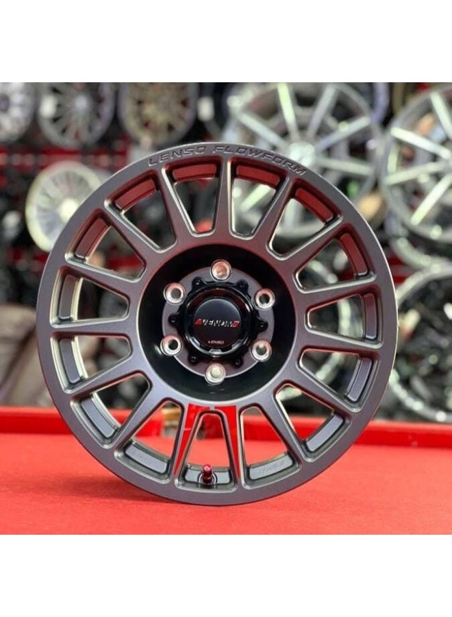 لينسو عجلة لينسو فينوم-8 (VN8) مقاس 17X8.5 مقاس مسامير 6X130 إزاحة ET20 مركز CB84.1 – لون رمادي - Image 2