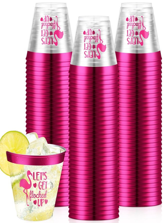 Jingmore 50 Pcs Flamingo Party Decorations 9 oz Flamingos Disposable Cups Clear Cup Let's Get Flocked up Bridal Shower Wedding Tumbler Hawaiian Luau Party Decor(Hot Pink) - Image 1