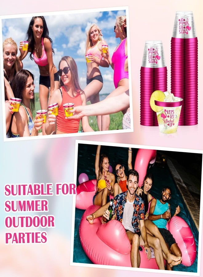 Jingmore 50 Pcs Flamingo Party Decorations 9 oz Flamingos Disposable Cups Clear Cup Let's Get Flocked up Bridal Shower Wedding Tumbler Hawaiian Luau Party Decor(Hot Pink) - Image 5