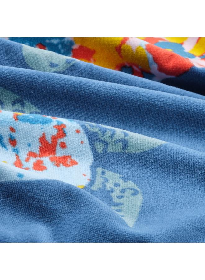Bath towel, turtle pattern/dark blue, 70x140 cm  - Image 5