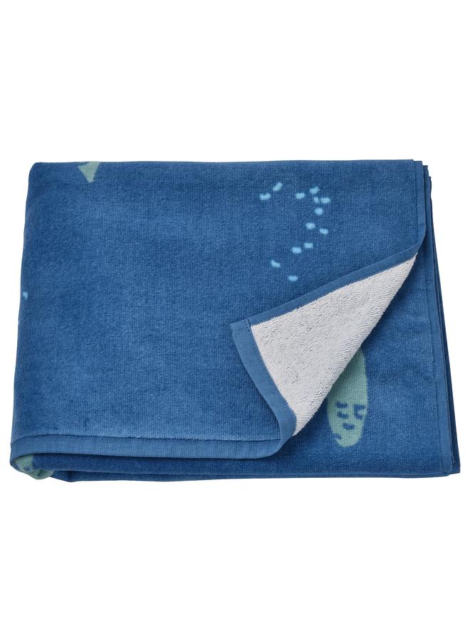 Bath towel, turtle pattern/dark blue, 70x140 cm  - Image 2