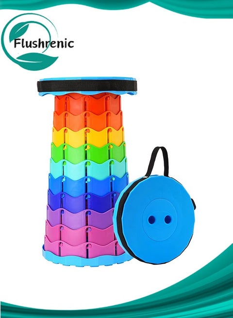 Foldable Telescoping Stool Portable, Upgraded Folding Stool for Adults Lightweight, Collapsible Stool with Load Capacity 400lbs, Retractable Stool for Camping, Fishing, Hiking, BBQ, Parties