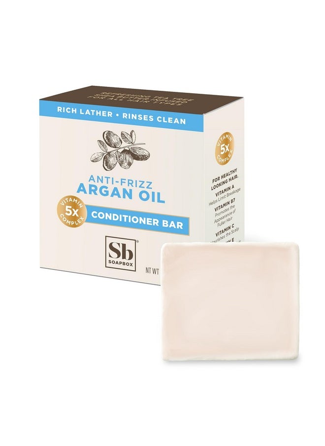 Soapbox Hair Conditioner Bar With Argan Oil To Soften Dry Damaged Hair And Tame Frizz 2Oz Solid Conditioner Low Plastic Vegan Sulfate Free Paraben Free Hair Care  - Image 1