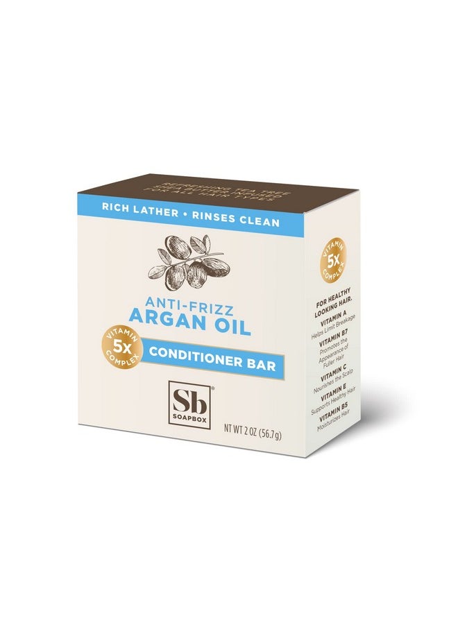 Soapbox Hair Conditioner Bar With Argan Oil To Soften Dry Damaged Hair And Tame Frizz 2Oz Solid Conditioner Low Plastic Vegan Sulfate Free Paraben Free Hair Care  - Image 3