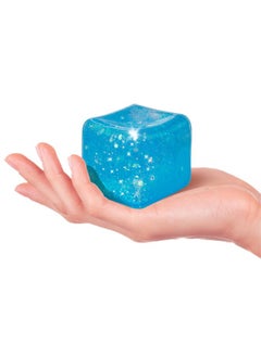 Slow Rise Glitter Squishy Cube - Stress Cube for Adults, Nice Square Cube Fidget Ice Cube Squishy ADHD Fidget Toys for Autism/ADD(Blue)