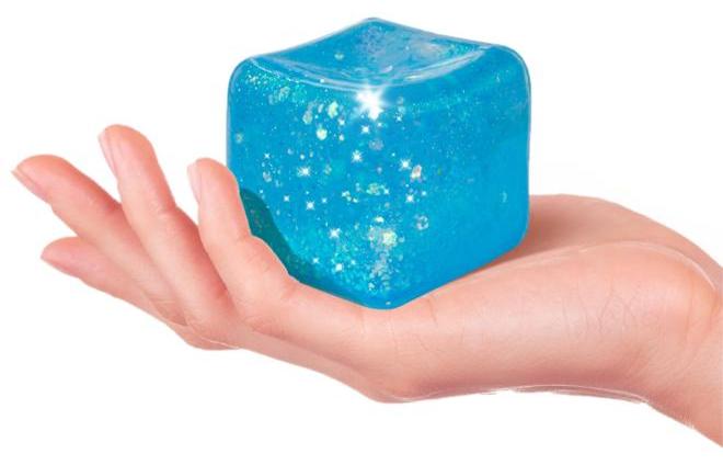 مكعب إسفنجي لامع بطيء الارتفاع - مكعب الإجهاد للبالغين، مكعب مربع لطيف فيدجيت مكعب ثلج إسفنجي ADHD ألعاب فيدجيت للتوحد/إضافة (أزرق)