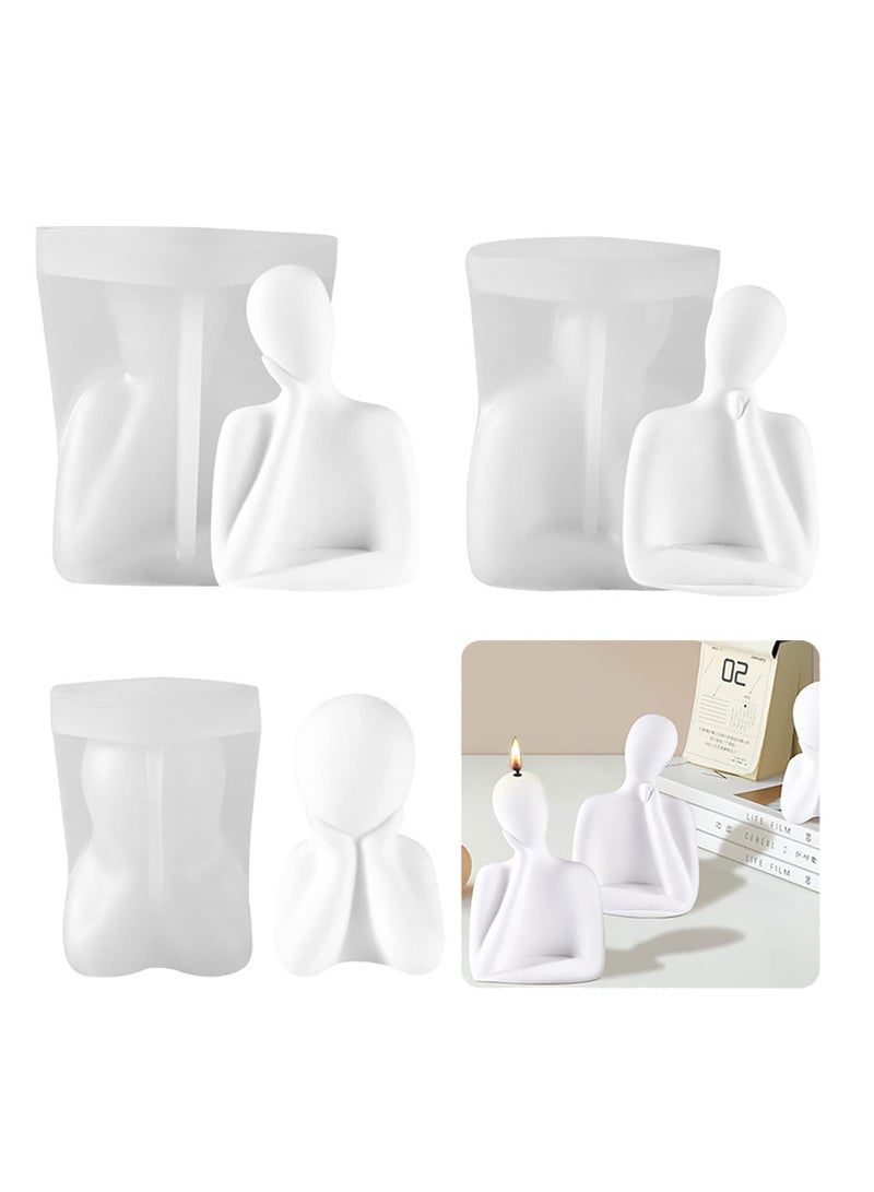 KASTWAVE 3D Candle Mold Set, Hand-Supported Cheek Thinker Statue Molds, 3D Human Body Silicone Molds for Candle, Resin, Aromatherapy, Soap, and Clay Crafts - Image 1