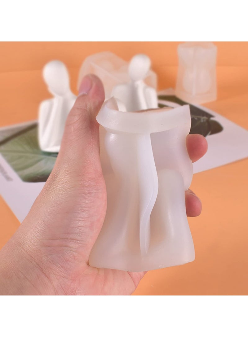 KASTWAVE 3D Candle Mold Set, Hand-Supported Cheek Thinker Statue Molds, 3D Human Body Silicone Molds for Candle, Resin, Aromatherapy, Soap, and Clay Crafts - Image 5