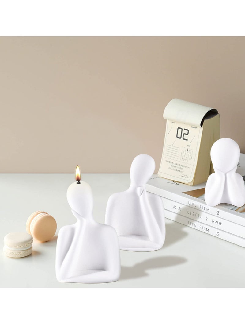 KASTWAVE 3D Candle Mold Set, Hand-Supported Cheek Thinker Statue Molds, 3D Human Body Silicone Molds for Candle, Resin, Aromatherapy, Soap, and Clay Crafts - Image 3