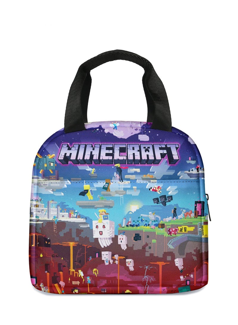 ماين كرافت حقيبة غداء ماين كرافت لتلاميذ المرحلتين الابتدائية والإعدادية، تحتوي على أكياس ثلجية لوجبات الغداء المدرسية، وجبات العمل، وحقائب النزهات والسفر. - Image 1